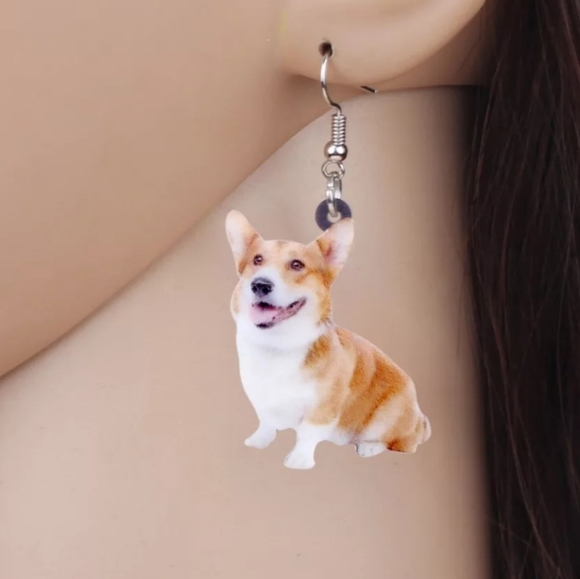 Welsh Corgi Earrings. Dog Earrings. Pet Puppy 🐕 - Picture 4 of 8